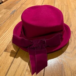 Betmar 100% Wool Magenta Bowler Hat.
